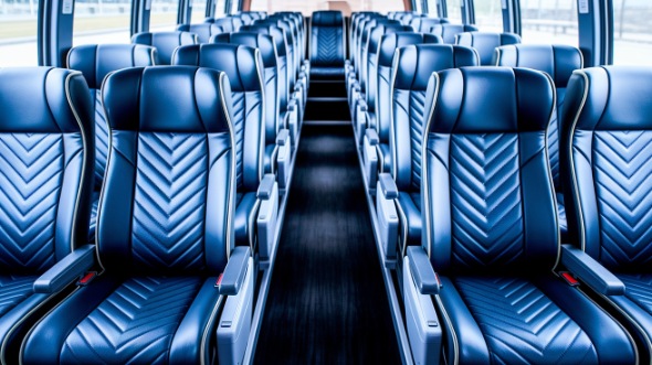 55 passenger charter bus inside sandy springs